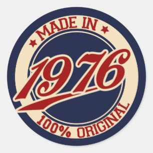 Made In 1976 Classic Round Sticker