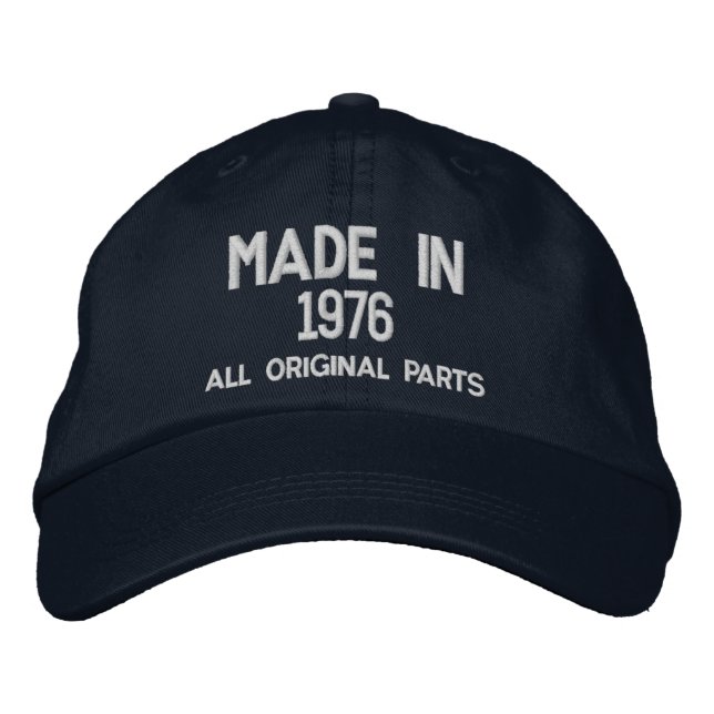 Made in 1976 Embroidered Cap - Customisable (Front)