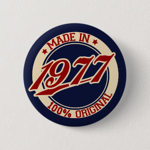 Made In 1977 6 Cm Round Badge