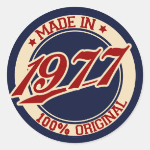 Made In 1977 Classic Round Sticker