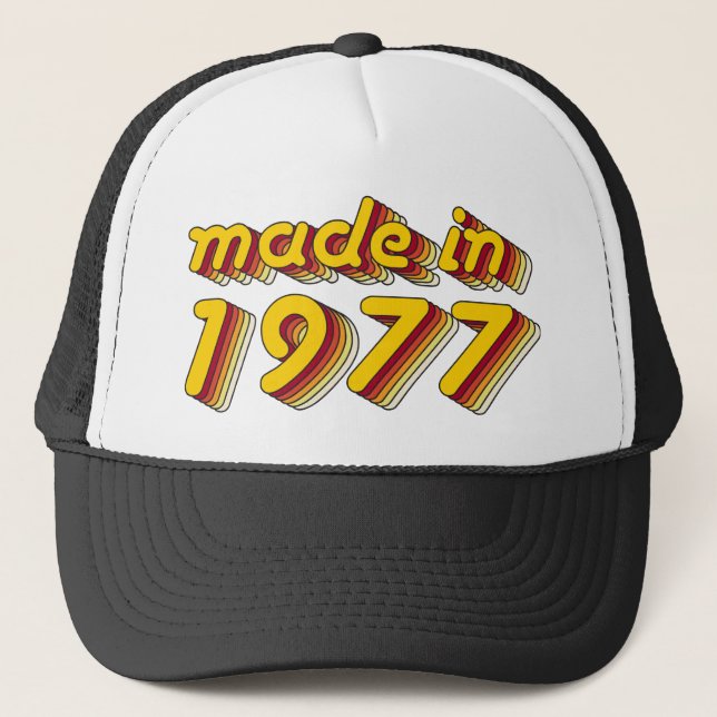Made in 1977 (Yellow&Red) Trucker Hat (Front)