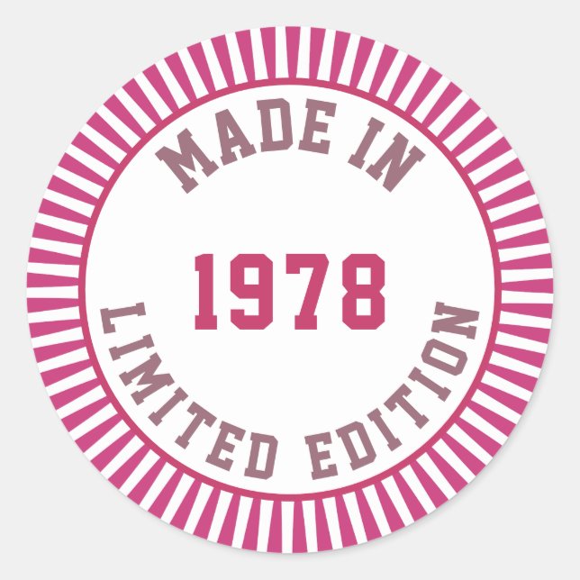 Made in 1978 classic round sticker (Front)