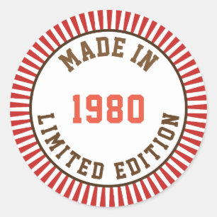Made in 1980 classic round sticker