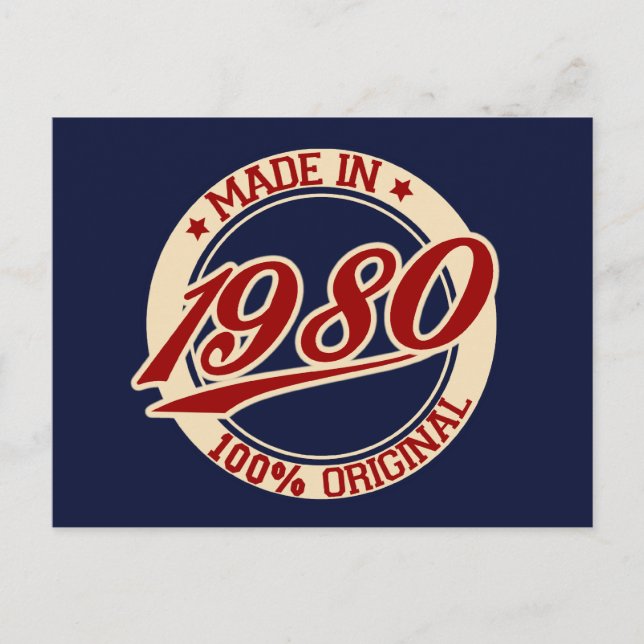 Made In 1980 Postcard (Front)