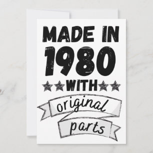 made in 1980 with original parts, thank you card