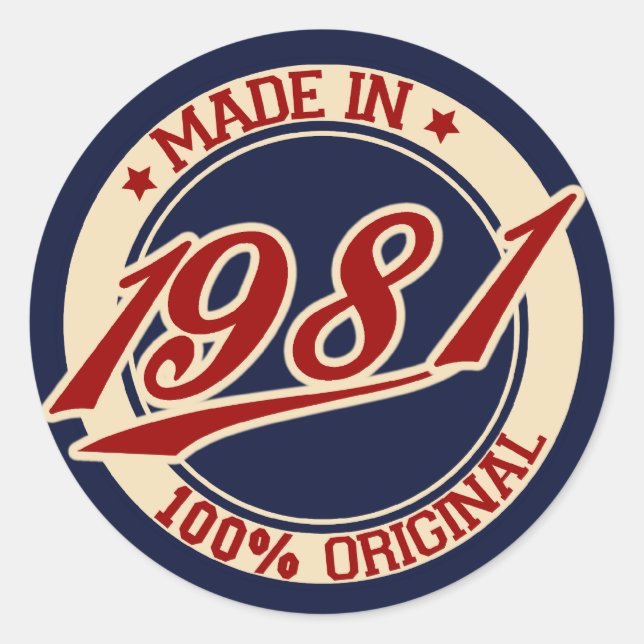Made In 1981 Classic Round Sticker (Front)