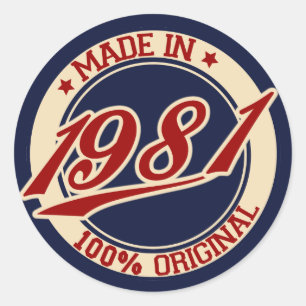 Made In 1981 Classic Round Sticker