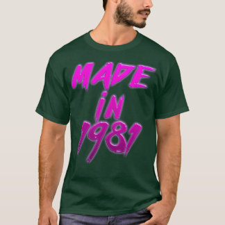 Made In 1981 Retro Birthday Design T-Shirt