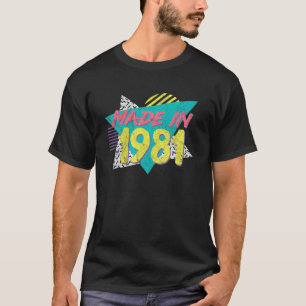 Made In 1981 Retro Vintage 80'S 90'S 40Th Birthday T-Shirt