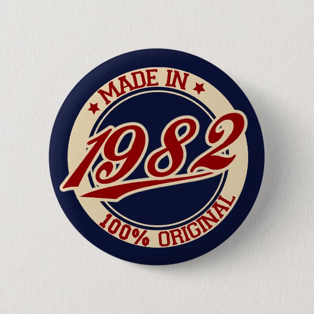 Made In 1982 6 Cm Round Badge (Front)