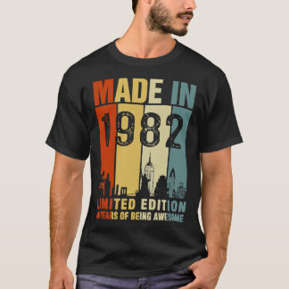 Made In 1982 Limited Edition 40 Years Of Being Awe T-Shirt