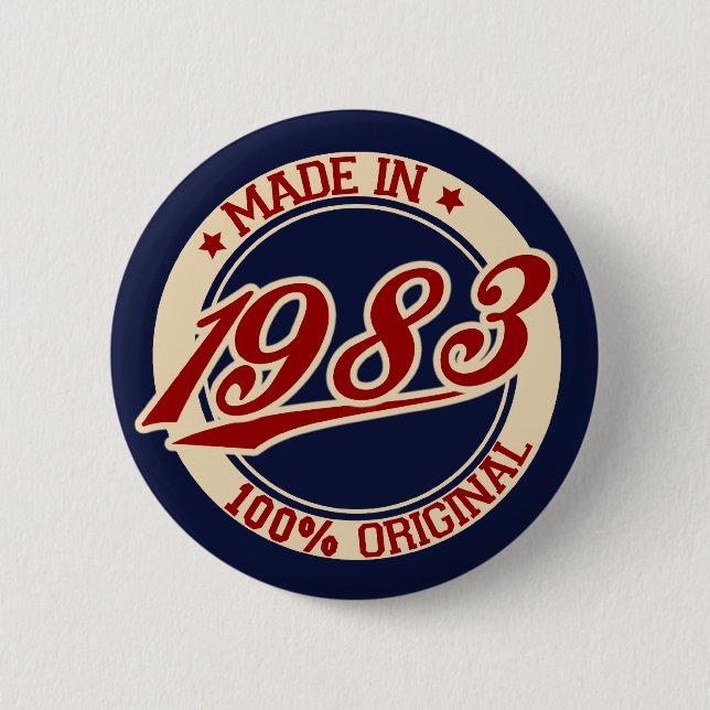 Made In 1983 6 Cm Round Badge (Front)