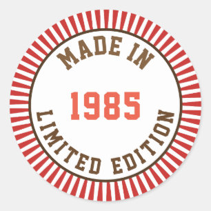 Made in 1985 classic round sticker