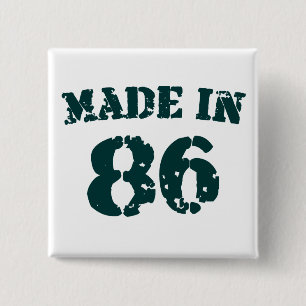 Made In 1986 15 Cm Square Badge