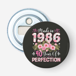 Made In 1986 40 Years Of Perfection Floral  Bottle Opener