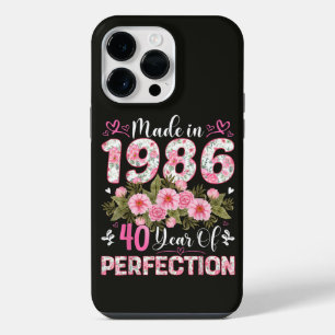 Made In 1986 40 Years Of Perfection Floral  iPhone 14 Pro Max Case
