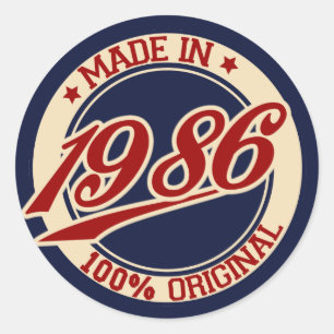 Made In 1986 Classic Round Sticker