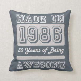 Made in 1986 cushion