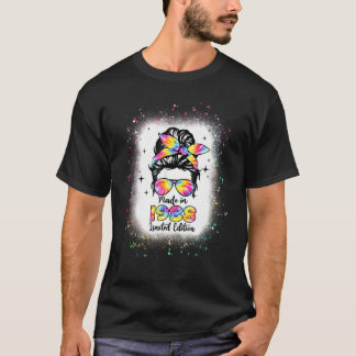 Made In 1988 Birthday Bleached Tie Dye Mess Bun Wo T-Shirt