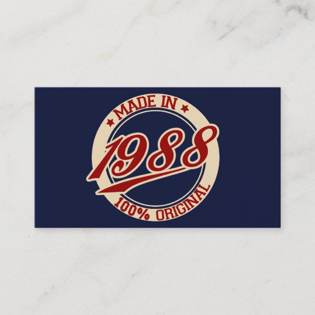 Made In 1988 Business Card (Front)