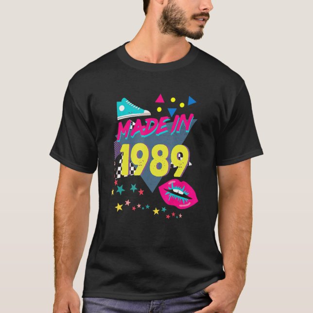 Made In 1989 33rd Birthday 80s 90s 1990s 1980s Nos T-Shirt (Front)