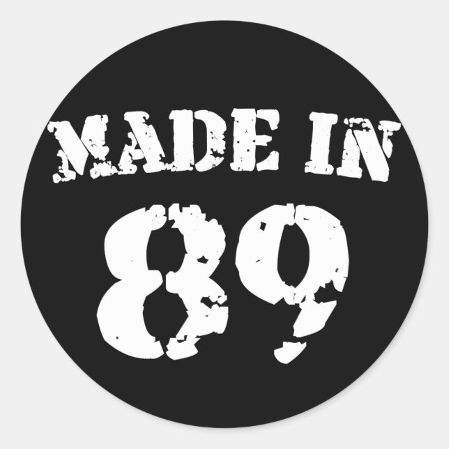 Made In 1989 Classic Round Sticker (Front)