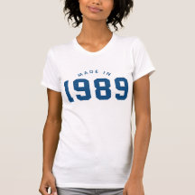 Made in 1989 Personalised Birthday Classic Blue