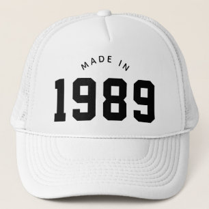 Made in 1989 Personalized Birthday Trucker Hat