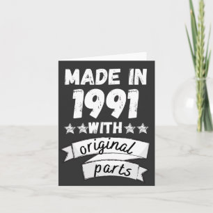 made in 1991 with original parts, note card