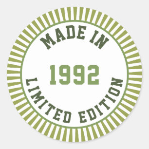 Made in 1992 classic round sticker