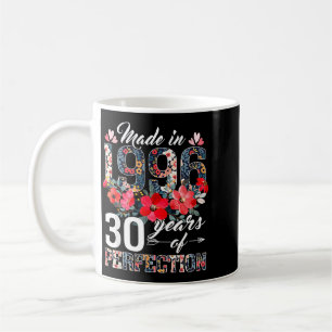 Made In 1996 Floral 30th Birthday Gifts Women 30 Coffee Mug