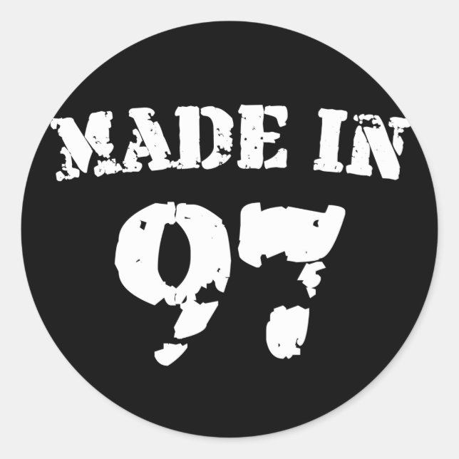 Made In 1997 Classic Round Sticker (Front)