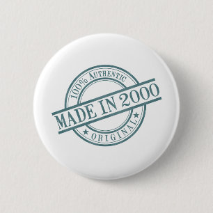 Made in 2000 6 cm round badge
