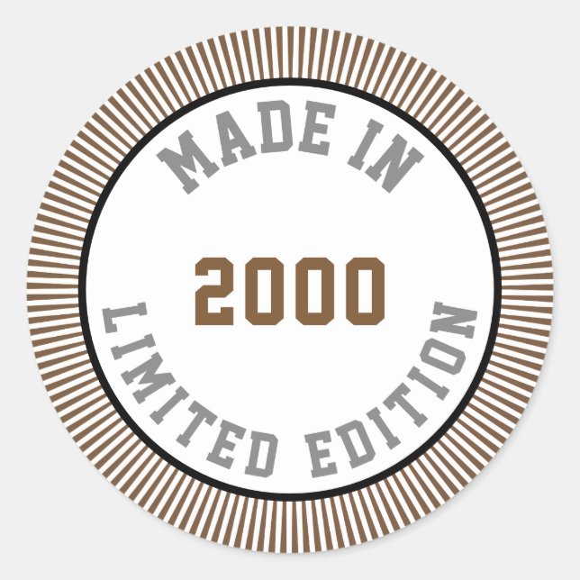 Made in 2000 classic round sticker (Front)