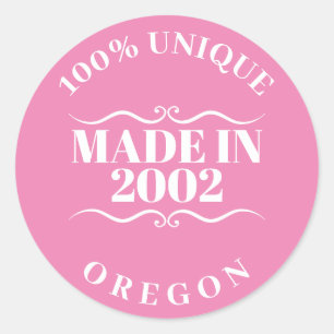 Made in 2002 classic round sticker