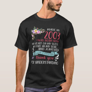 Made In 2003 I Was Born With My Heart On My Sleeve T-Shirt