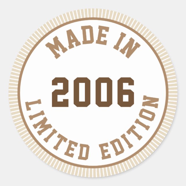 Made in 2006 classic round sticker (Front)