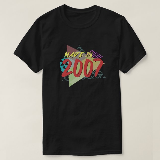 Made In 2007 16th Birthday Tee For 16 Years Old Pr (Design Front)
