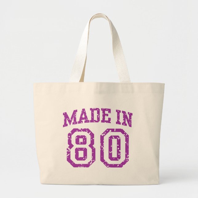 Made in 80 large tote bag (Front)