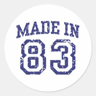 Made in 83 classic round sticker