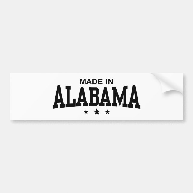 Made In Alabama Bumper Sticker (Front)