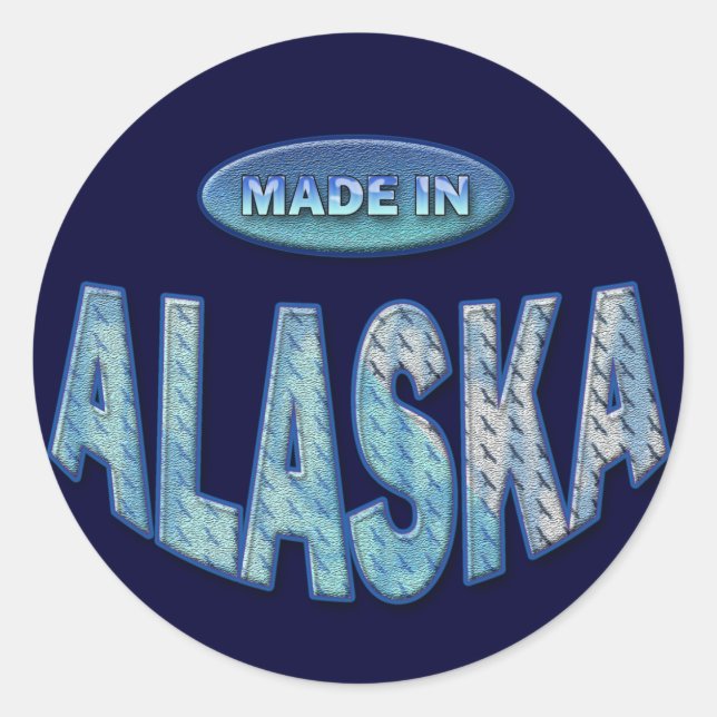 MADE IN ALASKA CLASSIC ROUND STICKER (Front)