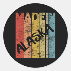 Made In Alaska State Born In USA Classic Round Sticker
