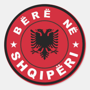 made in albania country flag label bere shqiperi