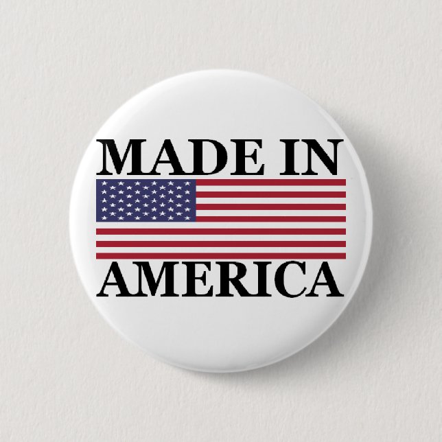 MADE IN AMERICA 6 CM ROUND BADGE (Front)
