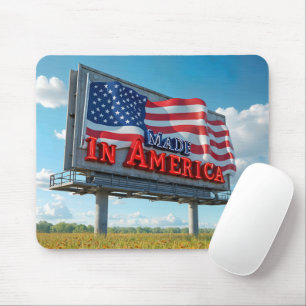 Made In America Billboard In Wildflower Field Mouse Pad