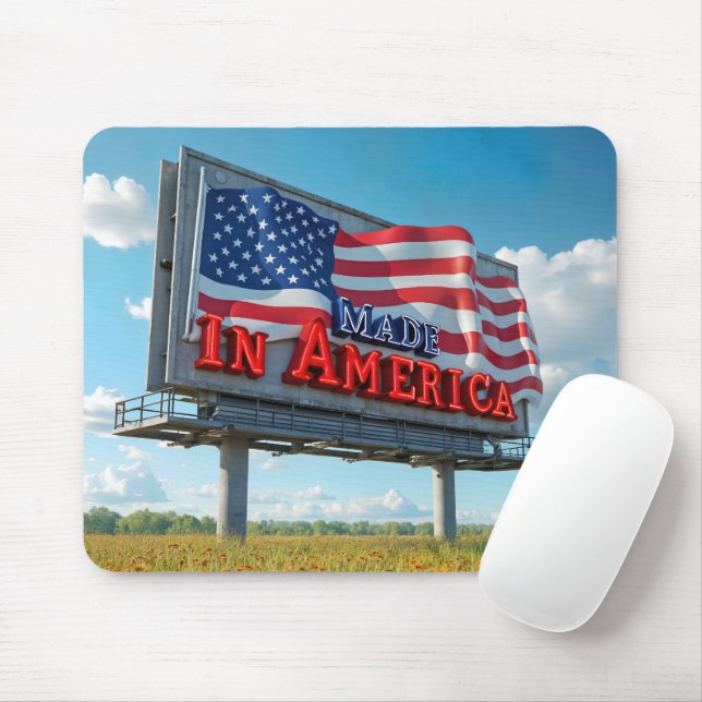 Made In America Billboard In Wildflower Field Mouse Pad (With Mouse)