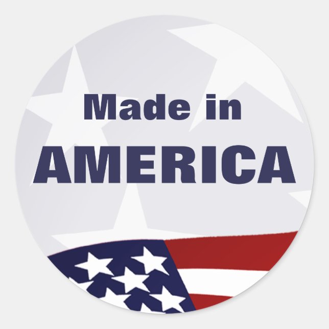 Made in America Classic Round Sticker (Front)