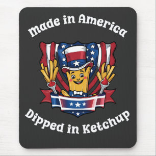 Made in America Dipped in Ketchup Funny Patriot Mouse Pad