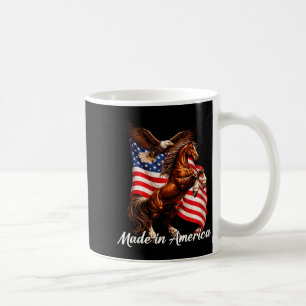 Made in America Eagle Horse Patriotic USA Flag Coffee Mug